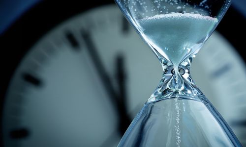 Hour Glass in front clock