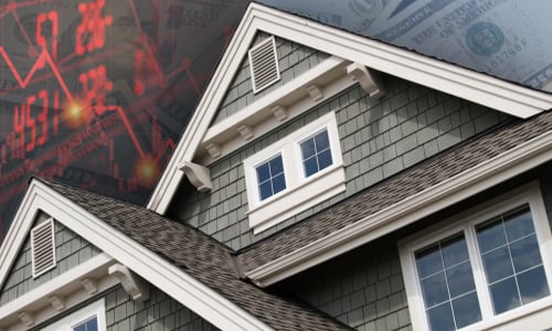 Photo illustration illustrating the housing crisis of 2008 