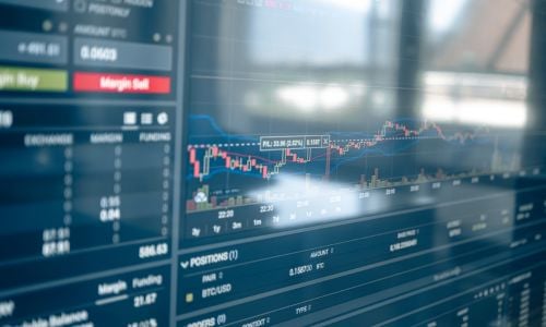 Image of a line chart of crypto currency exchange 