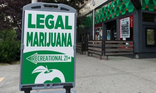 Image of Street sign announcing Legal Marijuana