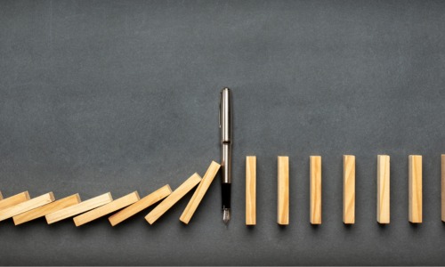 Concept image of halting a process.