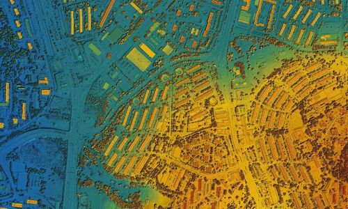 Conceptual aerial photo of a land development site