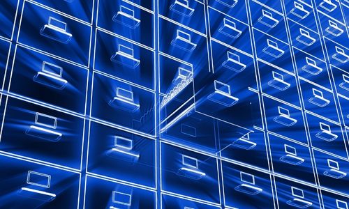 Electronic Illustration of a digital filing cabinet to denote the collection of personal data