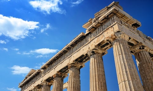 Greek Building with blue sky