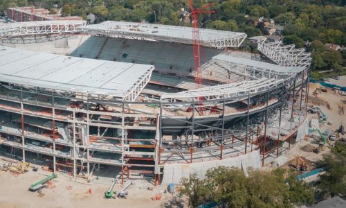 Construction of a stadium