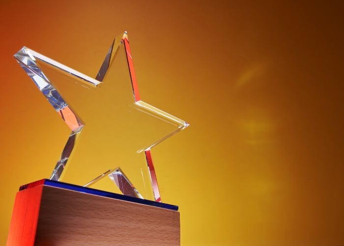 Photo illustration of the star trophy